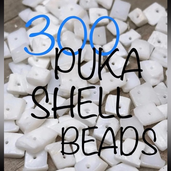 CREATING OM THE COAST Other - 300+ White Square Puka Pooka Shell Beads Jewelry Making Crafting DIY Bulk Lot
